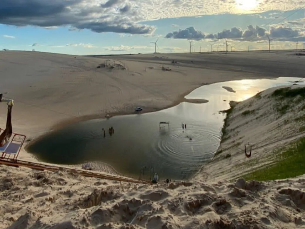 Lagoon between the dunes in the late afternoon